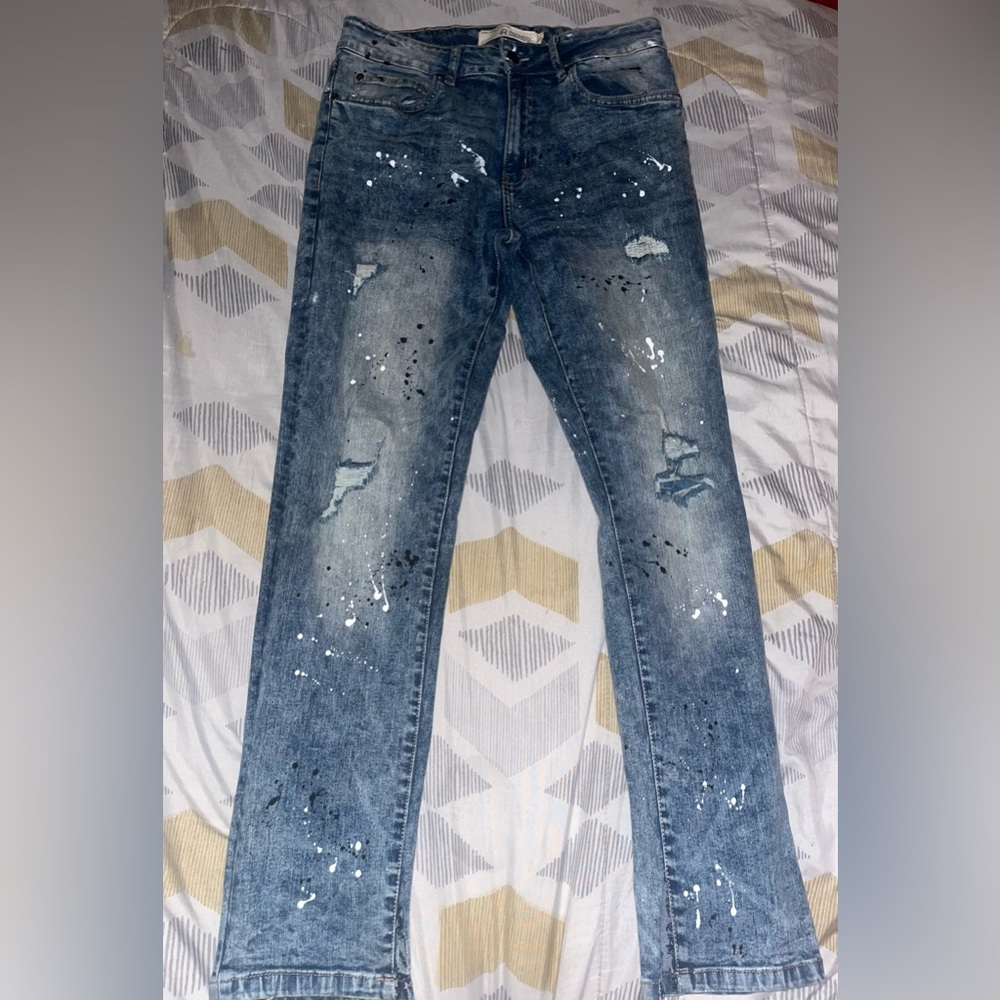 light blue dotted jeans